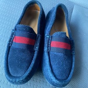 Gucci Kids Moccasins - Navy Blue with Red Stripe